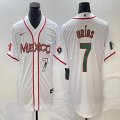 2023 World Cup Mexico #7 Julio Urias white majestic baseball jerseys 38