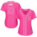 2017 Women New York Mets #57 Long pink majestic mlb jersey