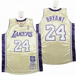 Los Angeless Lakers #24 Kobe Bryant beige throwback nab jesey-SG