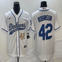 Nike Los Angeles Dodgers #42 Jackie Robinson white majestic baseball Jerseys Joint name -BD 01