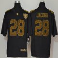 Custom Nike Saints #28 Adrian Peterson Black Color Rush Limited Jerseys Flocking Leopard-WL