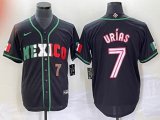 2023 World Cup Mexico #7 Julio Urias black majestic baseball jerseys 67