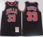 Chicago Bulls #33 Scottie Pippen 1995-96 Throwback Black Red NBA Jerseys-S8