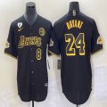 Nike Los Angeles Dodgers #8 and #24 Kobe Bryant black NBA and baseball Jerseys Joint name -BD 05