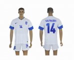 2013-2014 Greece team SALPINGIDIS 14 white soccer jerseys home