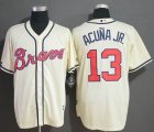 Atlanta Braves #13 Ronald Acuna Jr. beige majestic Mlb baseball Jersey