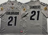 Colorado Buffaloes #21 Shilo Sanders gray college football jerseys-PNS