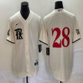 Nike Texas Rangers #28 beige majestic baseball jerseys city version