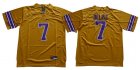 LSU Tigers #7 Grant Delpit Yellow College Football Jerseys