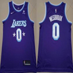 Nike Los Angeles Lakers #0 Russell Westbrook purple NBA basketball Jersey-XD