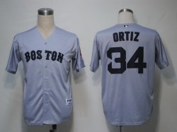 MLB Jerseys Boston Red Sox 34 Ortiz Grey