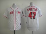 Cincinnati Reds CUETO 47 White MLB Jerseys