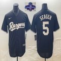 2023 Champions Nike Texas Rangers #5 Corey Seager black majestic baseball jerseys