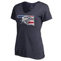 Women's Oklahoma City Thunder Fanatics Branded Navy Plus Size Banner State V-Neck T-Shirt