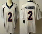 Nike Denver Broncos #2 Patrick Surtain II white color Rush Limited Jerseys