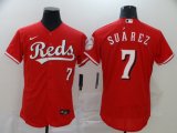 Cincinnati Reds #7 Eugenio Suarez red Flexbase Authentic Collection Jersey