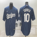 Nike New Nike Los Angeles Dodgers #10 Justin Turner blue throwback majestic baseball jerseys