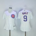 2016 Chicago Cubs #9 Javier Baez white women Authentic Collection Jersey