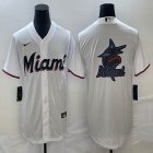 Nike Florida Marlins blank white majestic baseball jerseys big logo-BD