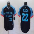 National League #22 Christian Yelich Nike Navy 2024 MLB All-Star Game Limited Player Jersey 04