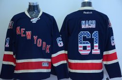 New York Rangers Rick Nash #61 dark blue usa flag hockey jersey