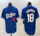 Nike Los Angeles Dodgers #18 Yoshinobu Yamamoto blue majestic baseball jerseys