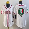 Women 2023 World Cup Mexico blank white majestic baseball jerseys 03