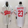 Nike San Francisco 49ers #23 Christian McCaffrey white baseball jerseys Joint name-BD 01