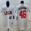 2023 World Cup #46 Paul Goldschmidt white USA majestic baseball jerseys 02