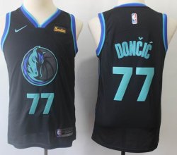 Custom Youth Dallas Mavericks #77 Luca Doncic kid nike black nba jerseys-LT