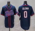 Nike Buffalo Bills #0 Keon Coleman dark blue baseball jersey Joint Name