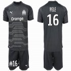 2018-2019 Olympique de Marseille black #16 PELE goalkeeper soccer jersey