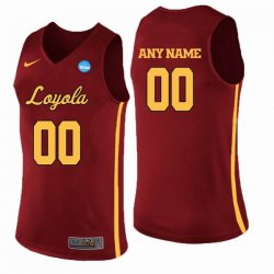 Custom Loyola Chicago Ramblers red ncaa basketball jersey