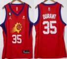 Jordan Phoenix Suns #35 Kevin Durant red nba jersey with 6 Patch