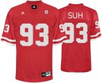 NCAA nebraska cornhuskers ndamukong suh #93 red college football jersey