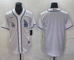 Nike Los Angeles Dodgers blank white MLB baseball Jersey Joint name -BD 01