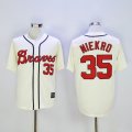 Atlanta Braves #35 Phil Niekro beige throwback baseball Jerseys-SG