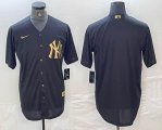 Nike New York Yankees blank black gold majestic baseball Jersey