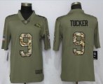 Nike Baltimore Ravens 9 Tucker Olive Camo Carson 2017 Salute to Service Limited Jersey