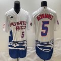 Puerto Rico Baseball #5 Enrique Hernandez White 2023 World Baseball Classic Replica Player Jersey 09