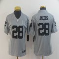 Women Oakland Raiders #28 Josh Jacobs gray Nike Color Rush Limited Jersey