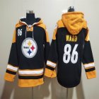 Custom Pittsburgh Steelers #86 Ward black yellow NFL Hooded Sweatshirt