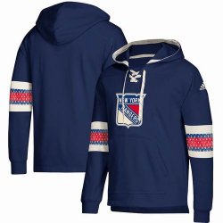 Custom Adidas New York Rangers blue personality Ice Hockey Hooded Sweatshirt