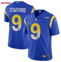 Women Nike Rams Matthew Stafford #9 blue Color Rush Limited Jersey