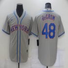 Nike New York Mets Jacob deGrom #48 gray majestic mlb jerseys-BD