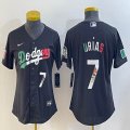 Women 2023 World Cup Mexico #7 Julio Urias black majestic baseball jerseys 19