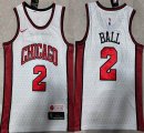 Nike Chicago Bulls #2 Lonzo Ball white red nba basketball jersey-XD