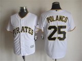 Pittsburgh Pirates Gregory Polanco 25# white majestic mlb jersey