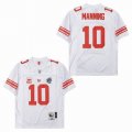 New York Giants #10 Eli Manning Throwback White NFL Jerseys