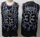 Chicago Bulls #33 Scottie Pippen black throwback NBA basketball Jerseys-S8